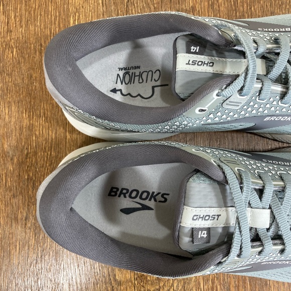 Brooks Ghost 14 Road Running Shoe Mens Size 12.5B (Narrow) Grey/Alloy/Oyster - Picture 7 of 12
